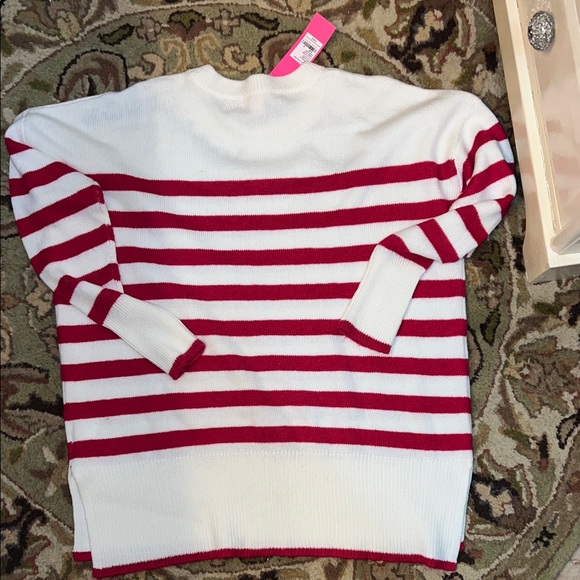 Lilly Pulitzer Raspberry and White Striped Sweater - Picture 5 of 5
